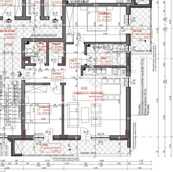 Apartament 3 camere, LUX, 2 bai, 72 mp utili, 2 balcoane, zona Stejarului - 19