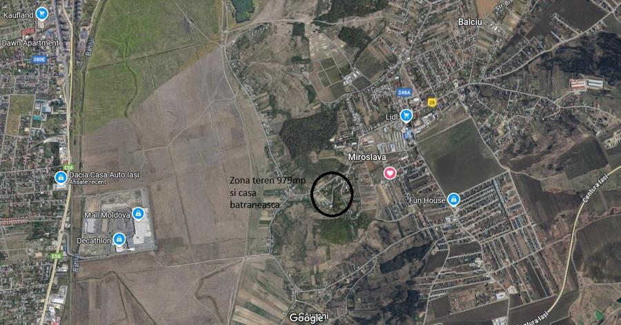 Miroslava teren 980mp intravilan cu casa batraneasca si utilitati - 2