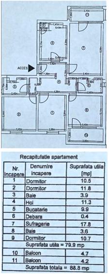 Apartament 4 camere, etaj 4, zona Kaufland - 6