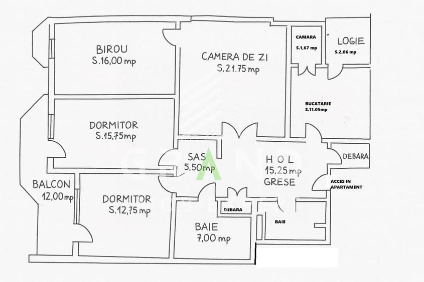 Apartament spatios de inchiriat | 4 camere | 2 bai | Republicii/Casa de Cultura