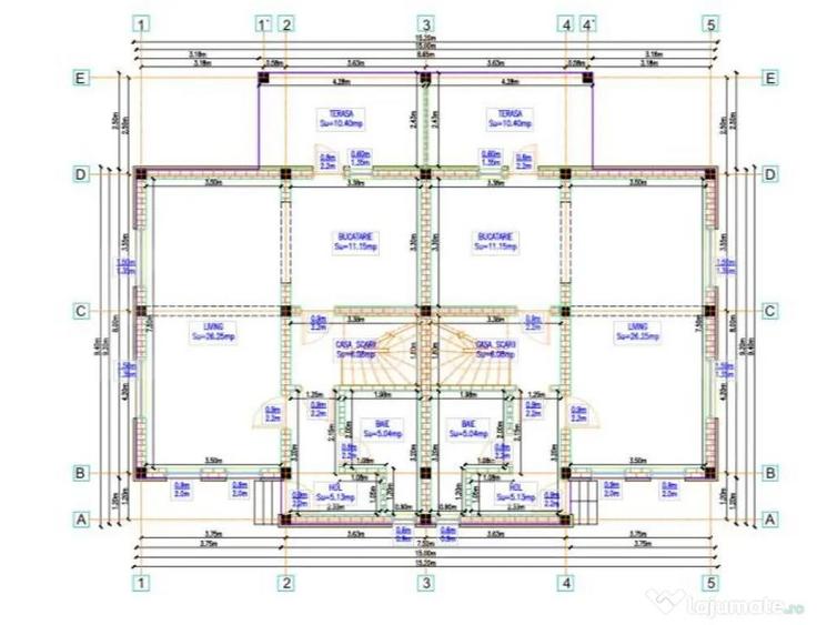 Duplex de vanzare, cu 4 camere, 100 mp+250 mp teren, zona Ip - 5