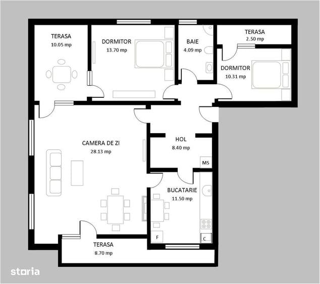 Apartament decomandat cu priveliste 360 grade zona 0. - 4