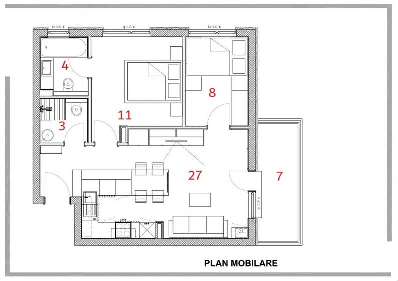 Apartament de închiriat – Arcadia Domenii 3 camere 2 bai pet friendly - 18