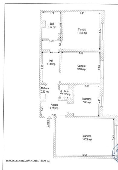 Ap 3 camere cf 1 decomandat Calea Martirilor CENTRALA PROPRIE - 9