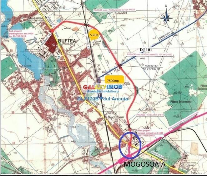 Teren Buftea Gara Rombiz 7500 mp Industrial Depozitare