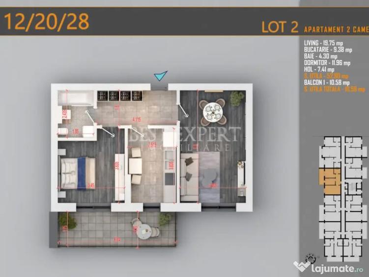 2 Camere Direct Dezvoltator 10 min metrou N.Teclu - 1