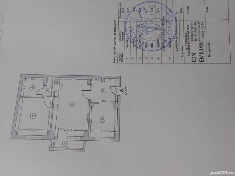 Apartament cu 2 camere semidecomandat în Muncii
