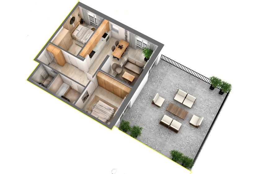 Penthouse cu 3 cam 130mp, Str D-na Stanca Selimbar-   Orhideea - 8