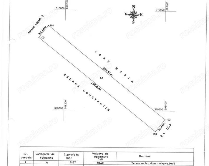 Teren Extravilan In Rate Primaverii Com. Berceni | 9127mp | #EG1E - 2