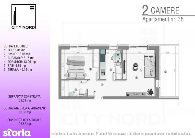 Terasa finisata 46 mp! Lumina din abundenta, finisaje la cheie! - 5