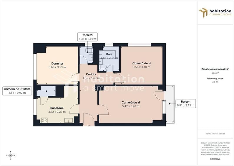 3 camere decomandat | Etaj 2 | Bloc 1990 | Zona Simion Bărnuțiu - 25