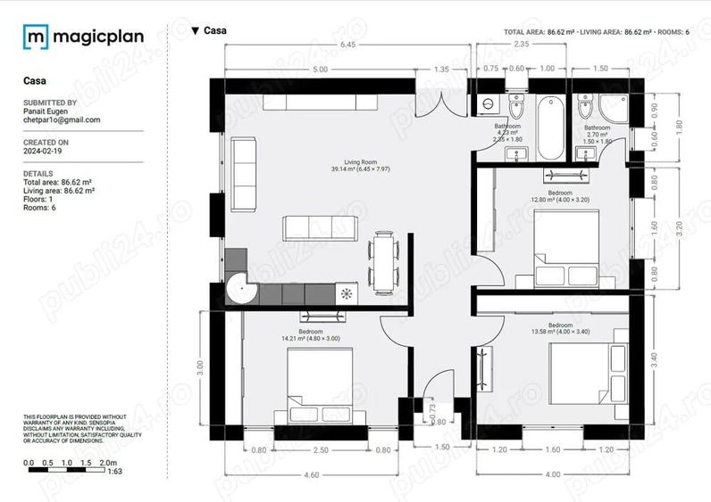 Casa idividuala 90 mp, curte 311mp, 4 camere, 2 bai, Bragadiru, utilata si mobilata, pod, parcare - 9