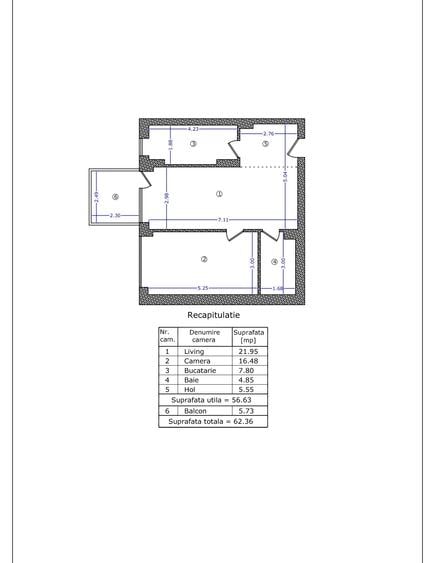 Apartament cu 2 camere decomandat în Sisești