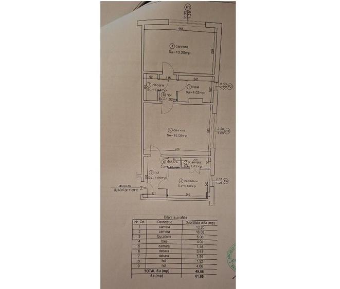 Apartament cu 2 camere semidecomandat în Gării
