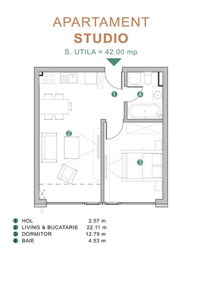 Studio finisat complet | Calitate | Direct dezvoltator | 0% comision - 5