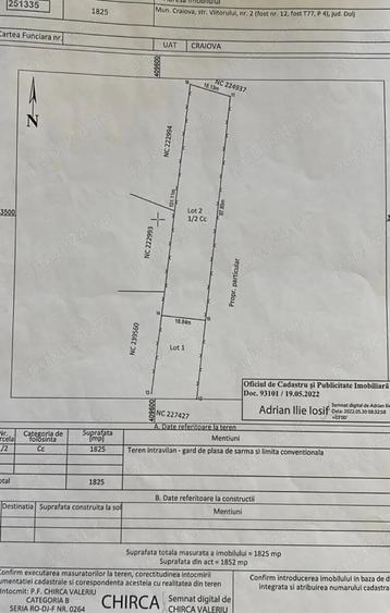 Teren de 1800 mp, în Central