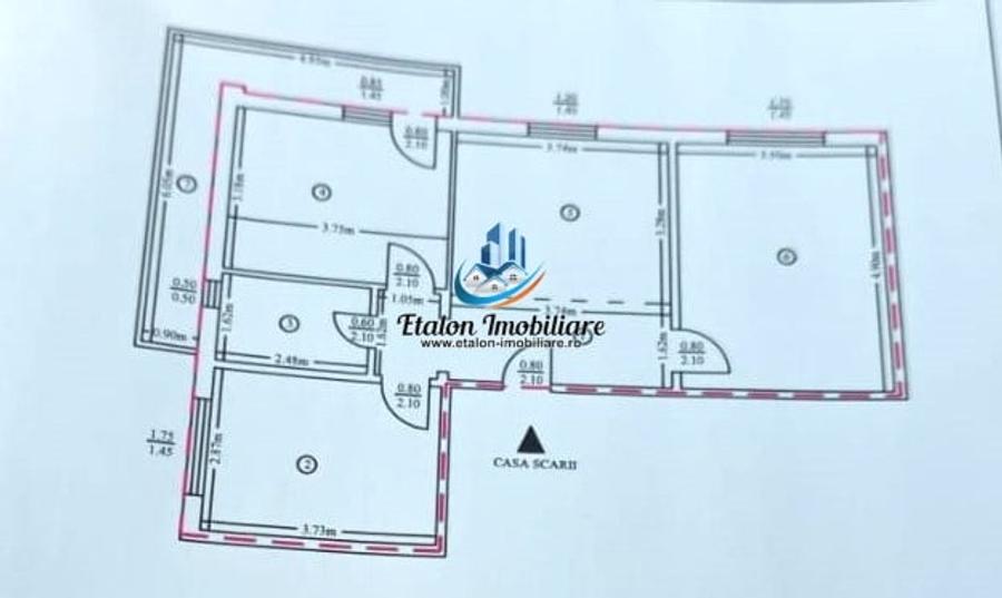 Apartament cu 3 camere decomandat în Precista