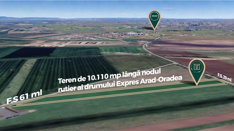 Teren strategic de 45115 mp, lângă viitorul nod al Drumului Expres Arad-Oradea - 1