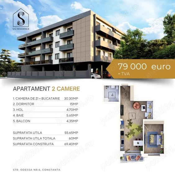 Apartament 2 camere, Bloc Nou, Sisi Residence, Tomis Nord, Constanta Apartament 2 camere, Bloc Nou, Sisi Residence, Tomis Nord, Constanta
