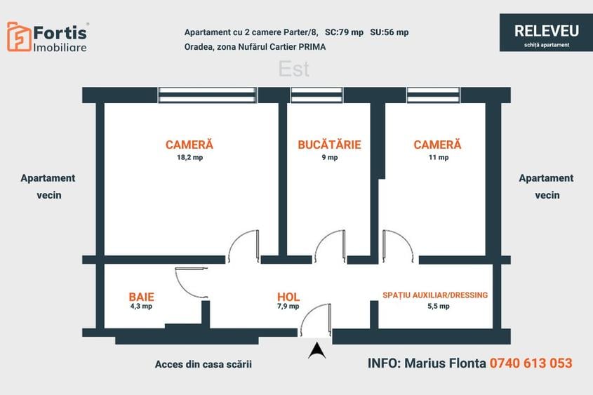 Apartament cu 2 camere in Oradea - PRIMA Nufarul - 13