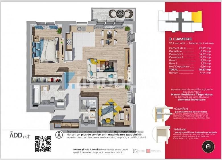 Apartament cu 3 camere + balcon si boxa, Targu Mures - 4