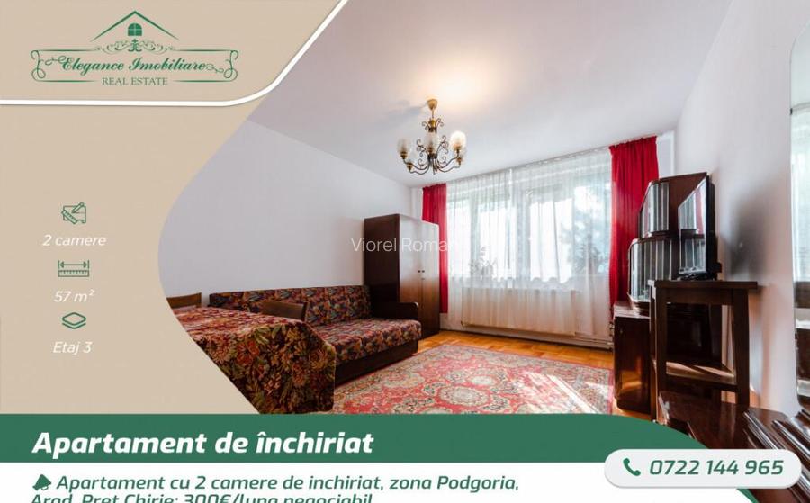 Apartament cu 2 camere de inchiriat, zona Podgoria, Arad Apartament cu 2 camere de inchiriat, zona Podgoria, Arad