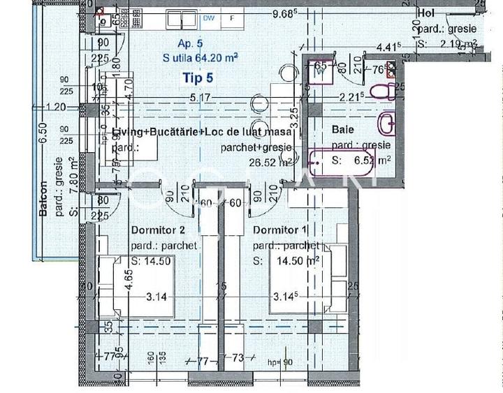 Ap. NOU 3 camere,64mp, Et.1 Selimbar -Comision 0% - 6