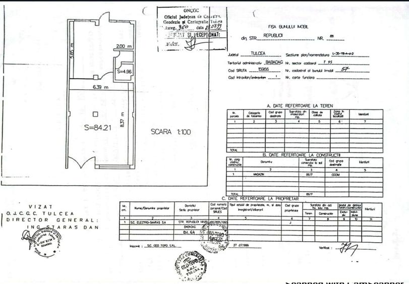 De vanzare spatiu comercial situat in orasul Babadag Judetul Tulcea sucursala BCR - 2