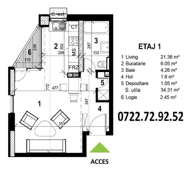 Decebal - Piata Alba Iulia, Bloc premium 4 etj, lift, centrala termica proprie - 6