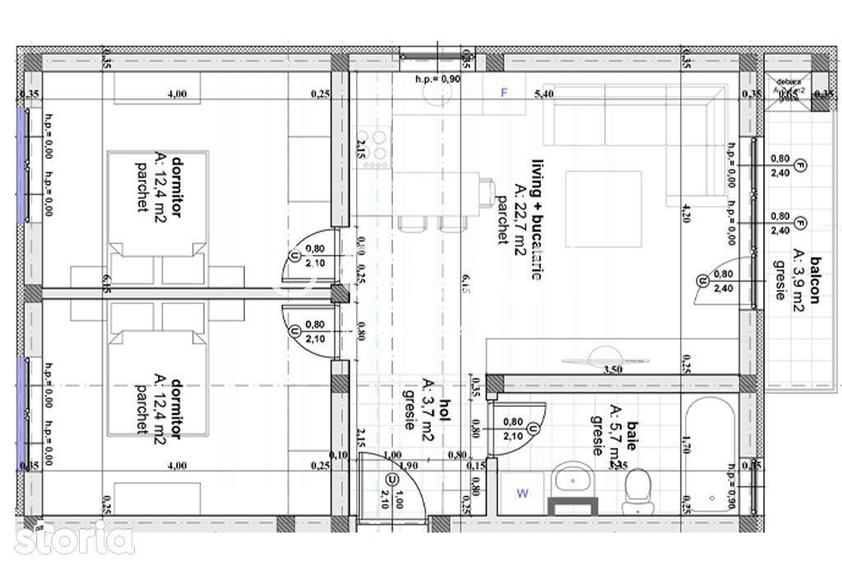 Apartament 3 camere , finisat, etaj 1, Calea Cisnadiei - 2