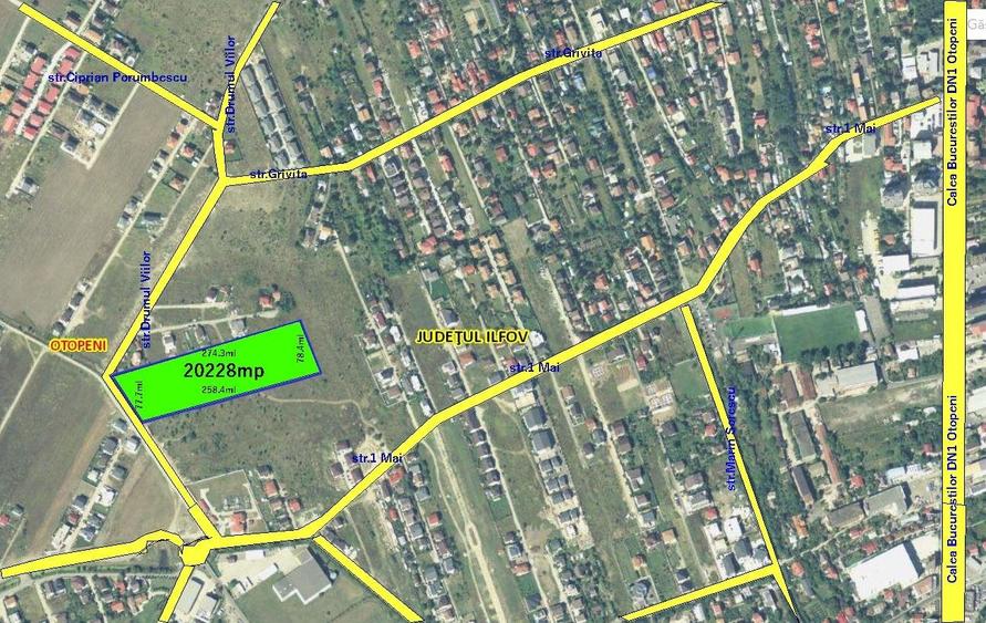 Teren intravilan 20228mp,zona strict rezidentiala,PUZ in lucru ptr.lotizare ! - 1