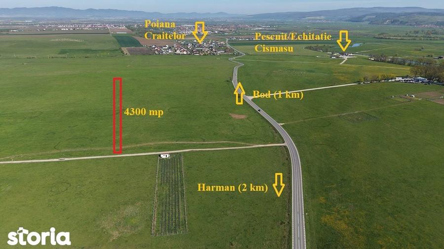 Teren pitoresc Bod - zona cartier Poiana Craitelor/echitatie Cismasu - 4