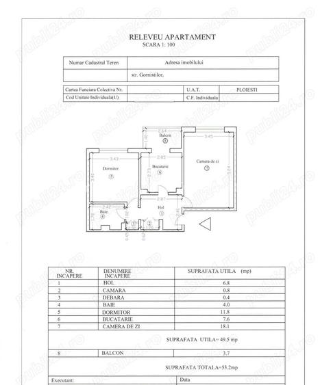 Vanzare apartament 2 camere Cartier Ienachi?a Vacarescu - Ploie?ti