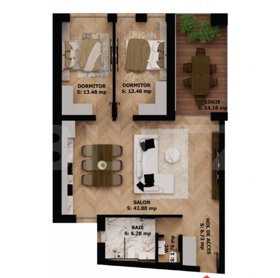 Apartament 3 camere cu logie, elegan?a ?i confort urban ? - 4