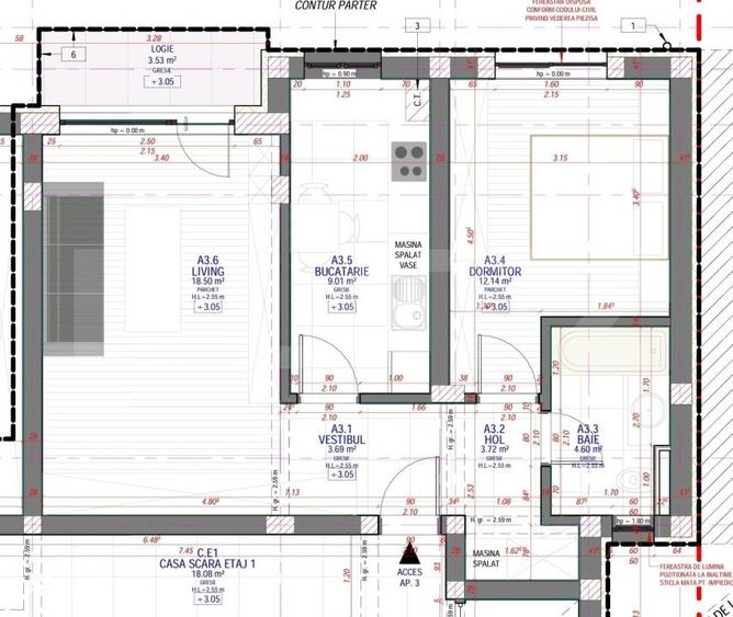 Apartament cu 2 camere în Mehala