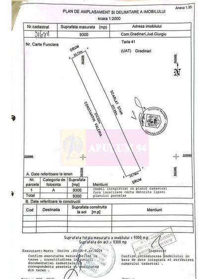 Teren 14300mp com.Gradinari - 3