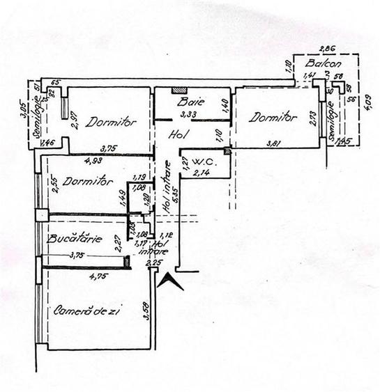 Apartament 4 camere decomandat - etajul 2 - bloc din 1980 - 90 mp - 4