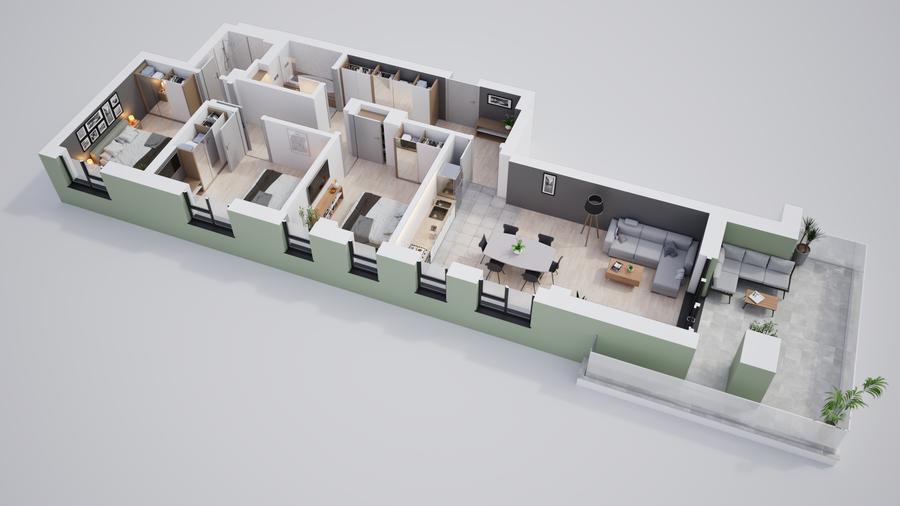 Apartament spațios, 4 camere – ansamblu cu parc și zone verzi - 66