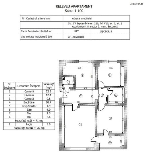 Apartament 3 camere 13 Septembrie - 9