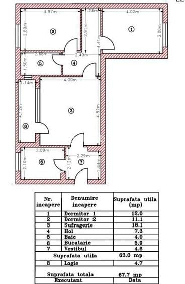 3 Camere - 68 mp | Teiul Doamnei - 12 min Metrou Obor
