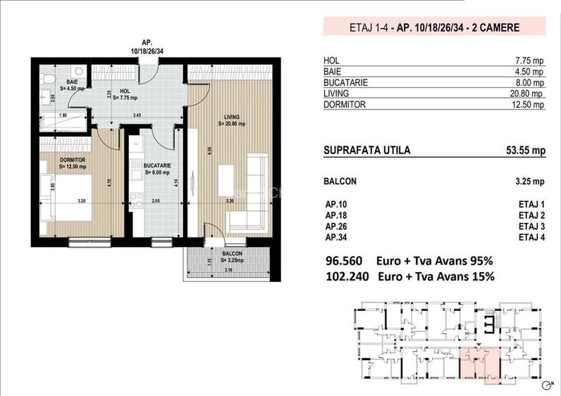 Apartament 2 Camere Sector 4 Grand Arena 56.8Mp