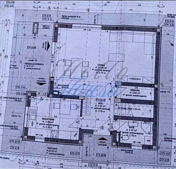 Casă individuală cu 4 camere cu Canalizare în Luna de Sus
