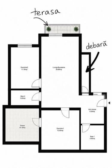 Apartament cu 3 camere decomandat în 7 Noiembrie
