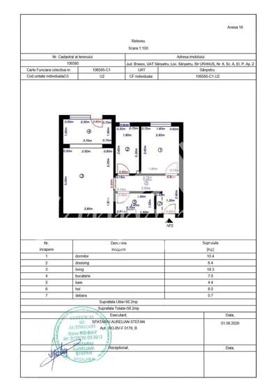Apartament cu 2 camere în Sânpetru — fotografia 1