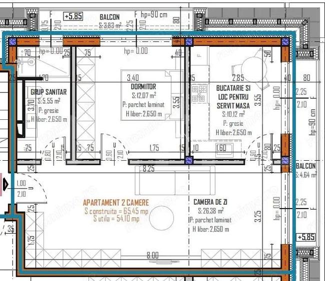 Apartament 2 camere, 54mp, bloc nou, zona Regal, Baciu