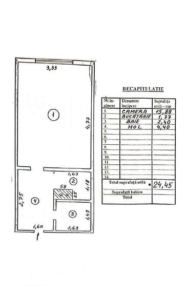 Garsonieră luminoasă, etaj 1, Țiglina 1 – ideală pentru locuit sau investiție! - 2