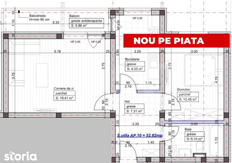 Apartament 2 camere decomandat loc de parcare 53MP - 1