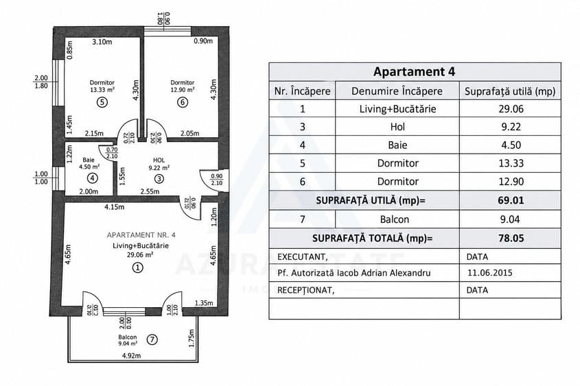 Apartament cu 3 camere decomandat, mobilat în Exterior Sud