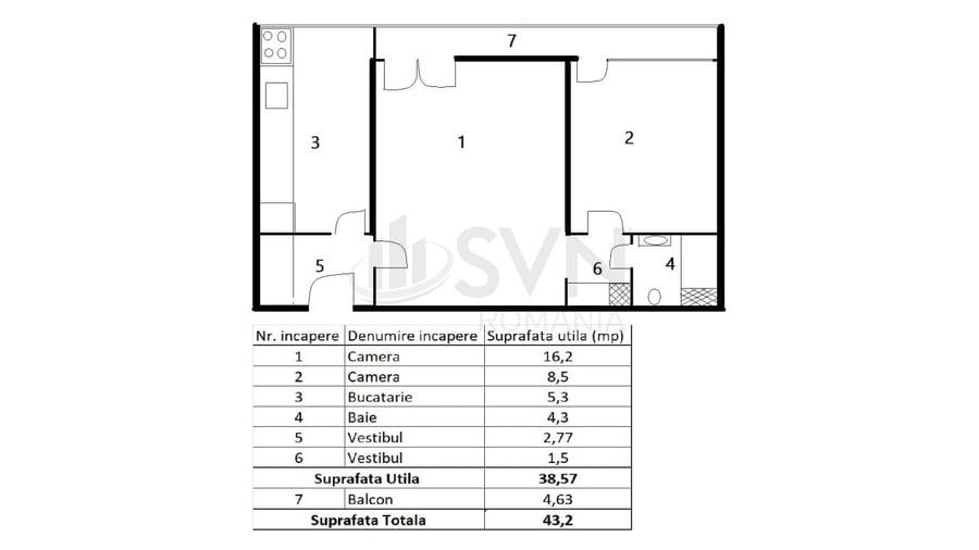 Apartament cu 2 camere semidecomandat, mobilat în P-ța Amzei
