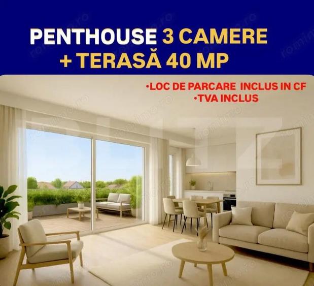 Penthouse de vanzare cu 3 camere, cu terasa panoramica, zona Ciarda Rosie - 1